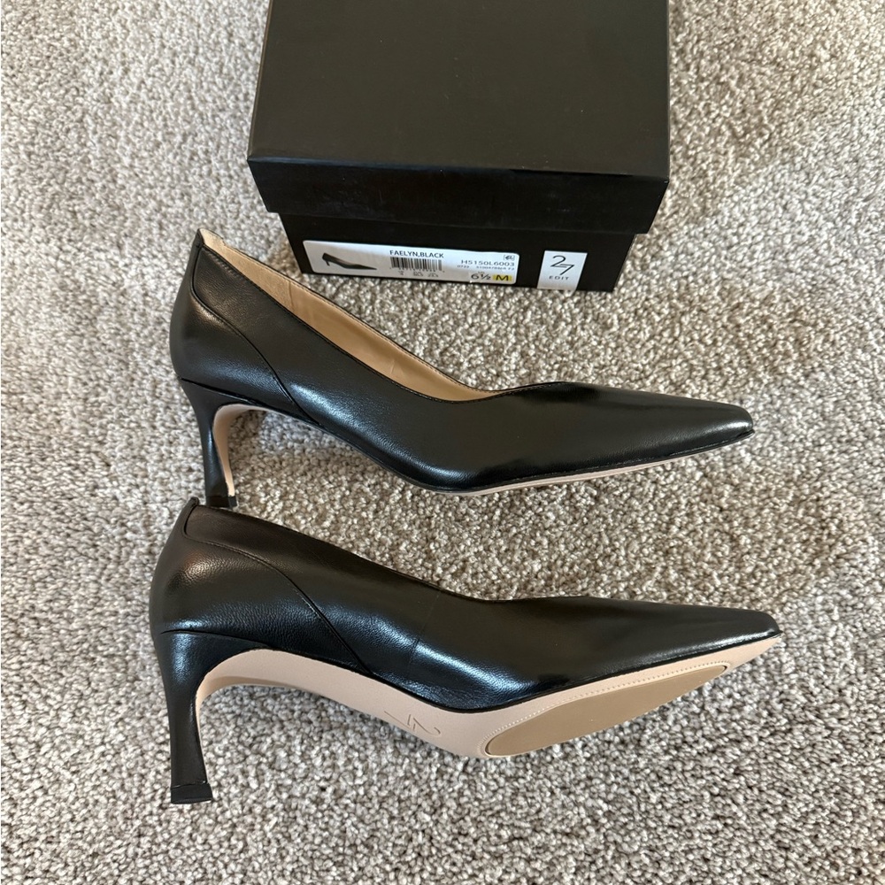 Black Leather Women's Pumps 27 Edit by Naturalizer - Picture 2 of 4